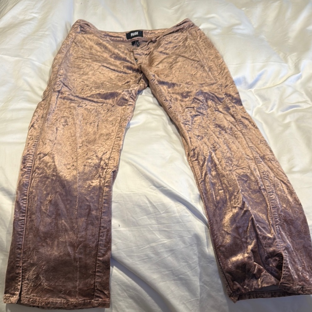 PAIGE Blush Velvet Trousers